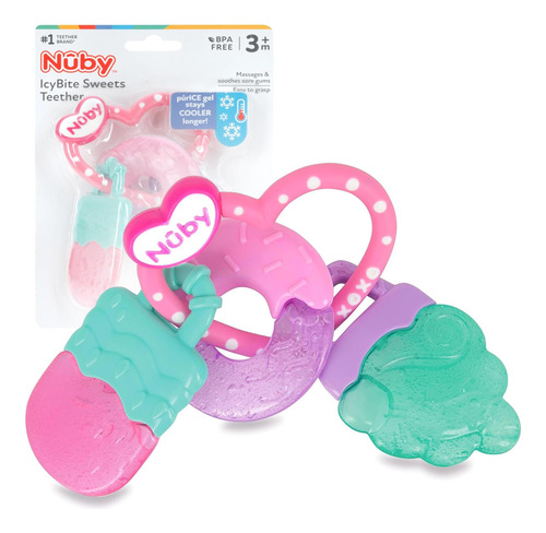 Anillo Mordedor De Helado, Donut Y Paleta Nuby Icybite - 3+