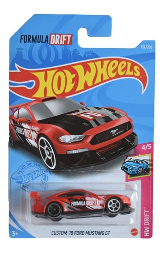 Vehículo Hot Wheels Custom 18 Ford Mustang Gt 1:64 Hw Drift