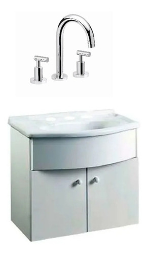 Combo Baño Vanitory Colgar Griferia Lavatorio Peirano Adra