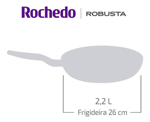 Frigideira Rochedo Robusta Grafite 26cm