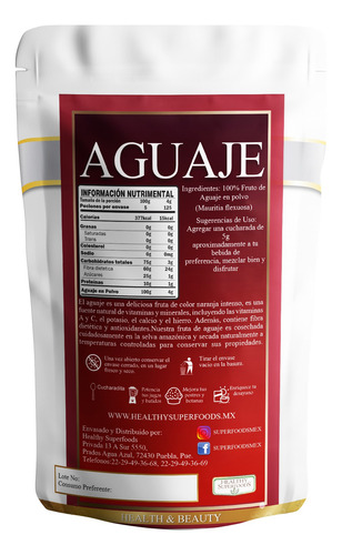 Aguaje Peruano Autentico En Polvo 500g