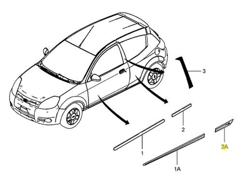 Bagueta Lateral Izquierdo Primer Ford Ka 2008/2013