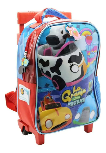 Mochila 12 Carro La Granja Zenon Sonido A Rodar Vaca Cresko