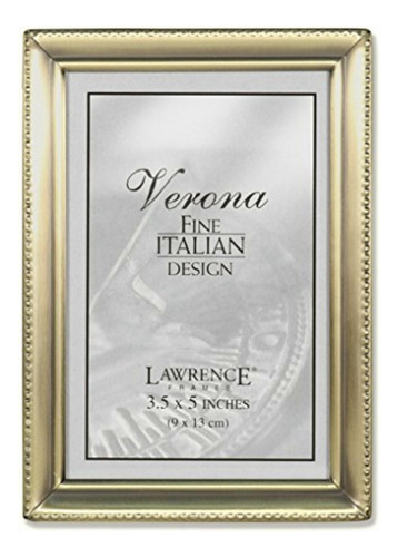 Lawrence Frames 11435 Antique Gold Bead Picture Frame, 3.5