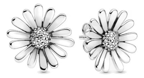 Hermosos Aretes De Plata Flor Marca Pandora 111.1111