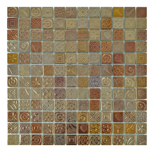 Mosaico Ocre Metalizado Rongguan Medida 29.8x29.8 Vidrio