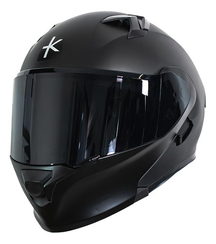 Casco Abatible Erok Helmets Negro Mate Doble Certificado Dot Con Lente Interno Humo Y Mica Transparente De Regalo Talla S 55-56 Cm