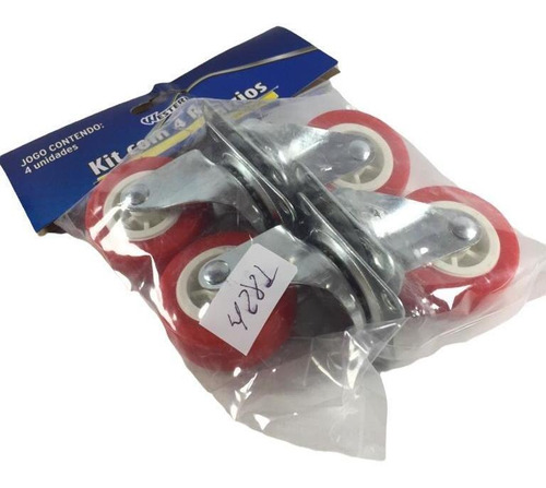 Imagem 5 de 6 de Mini Rodízio/ Rodinha Preta 46 Mm - Kit Com 4 Unidades K4281
