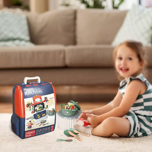 Imagen 4 de 5 de Cocina De Juguete Infantil Mochila Portatil