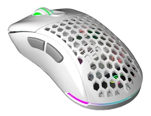 Imagen 2 de 3 de Mouse gamer recargable VSG Aquila Fly blanco brillante
