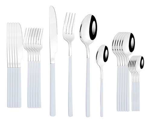 Cubertería, Tenedor, Cuchara, Cena, 30 Unidades, Color Rosa