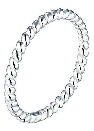 Boruo 925 Sterling Silver Ring High Polish Eternity Cuerda A