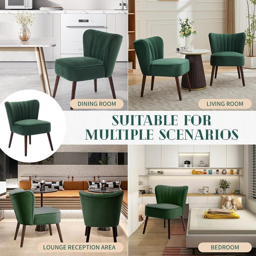 Sillón Sofá Individual Elegant Terciopelo Velvet Mueble Sala Verde Terciopelo