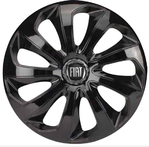 Jogo 4 Calotas Aro 14 Elitte Velox Black Piano Fiat Strada