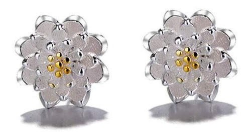 Aretes Topos Flor Plata Pequeños Niña Mujer Regalo Joyas