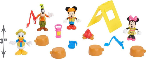 Figuras De Disney Mickey Goofy Donald Y Minnie En Campamento