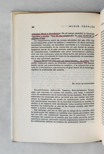 Libro El Shock Del Futuro | Alvin Toffler (Usado)