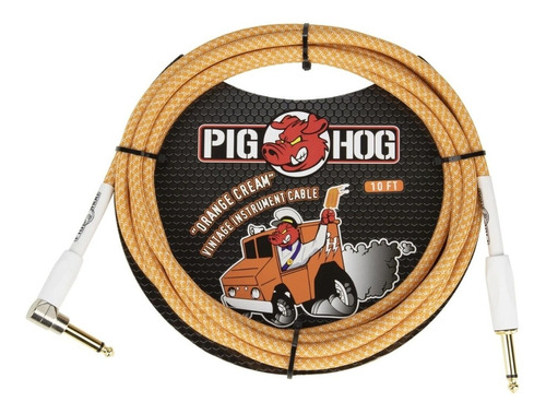Pig Hog Cable P Guitarra, Bajo  Orange Cream 6m 