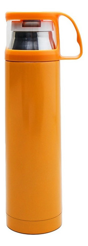 Termo De Acero Inoxidable 440 Ml Con Taza Color Naranja