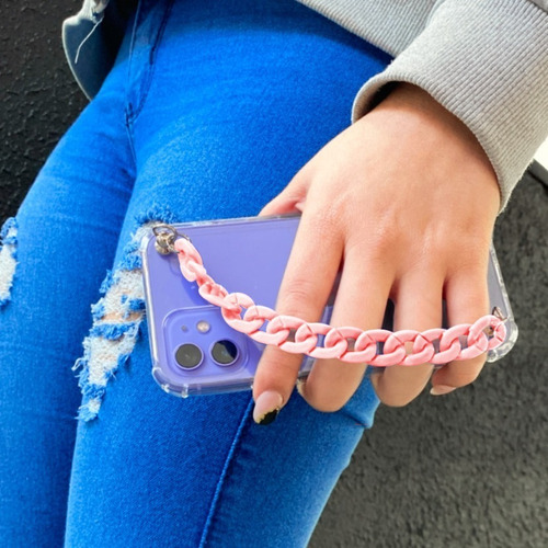 Imagen 2 de 7 de Funda Reforzada Strap Cadena Correa Mano Compatible Motorola
