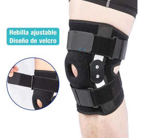 Portabs Rodillera Ajustable Para Dolor Y Lesiones De Rodilla Color Negro Talla M