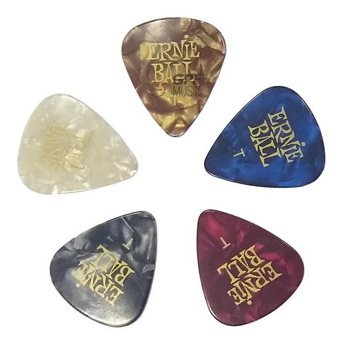 Set De 5 Puas Ernie Ball De Celuloide Nacaradas