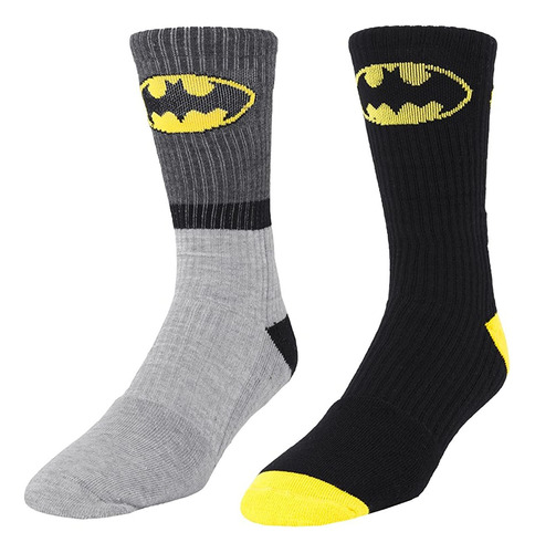 Batman Logo 2 Pares De Calcetines Atléticos Para Hombre Gris