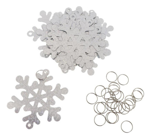 30pcs Diy Plástico Copo De Nieve Colgantes Navidad