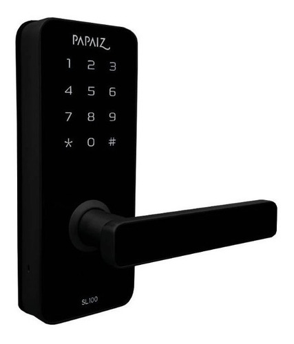 Fechadura Digital Abertura Para Esquerda Preta Sl100 Papaiz