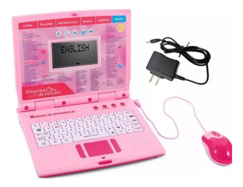 Computadora Didactica Infantil De Juguete Laptop Para Niños Color Rosa Pálido