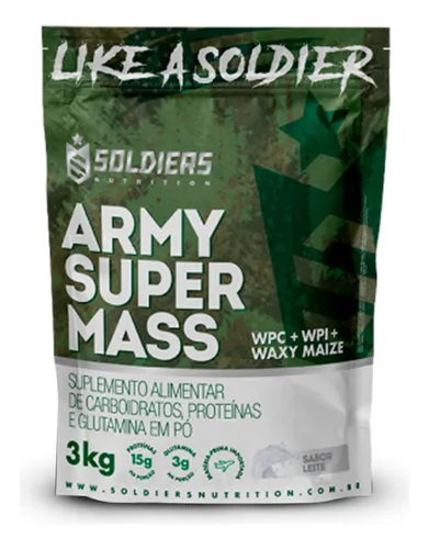Whey Hipercalórico Army Super Mass 3kg 100% Importado Soldiers Nu...
