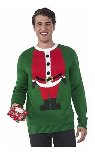 Rubies Mens Santa Head Ugly Christmas Sweater