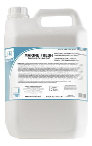 Desinfetante Marine Fresh 05 Litros Spartan