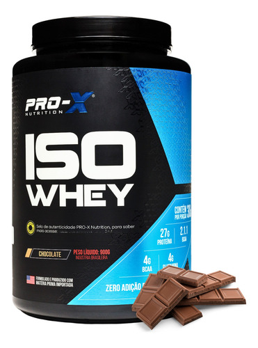 Kit Creatina 300g + Whey Protein Isolado Prox Nutrition 900g Sabor Chocolate