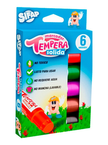 Tempera Sifap Solida Clasica Estuche X6