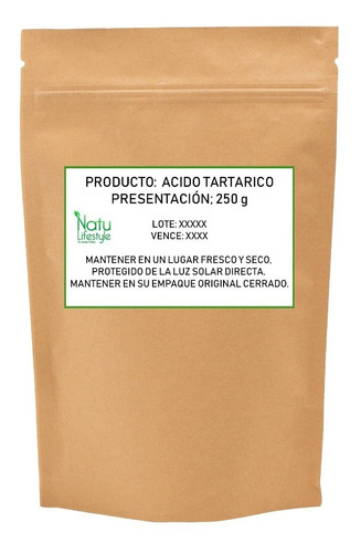 Acido Tartárico X 250 G - Unidad a $40000