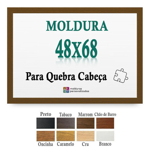 Moldura Marrom 48x68 Para Quebra Cabeça Grow 1000 Peças Petg