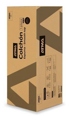 Imagen 5 de 8 de Colchon De Espuma Atma Smooth Top 1 Plaza 80x190