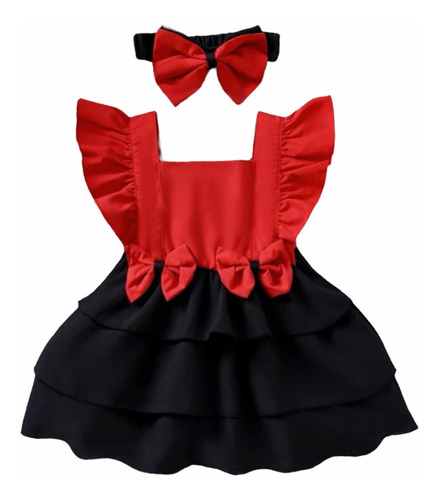 Vestido Ñiña Rojo/ Negro Hermoso