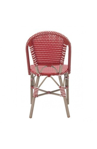 Imagen 3 de 9 de Silla Para Jardin Modelo Paris Sin Brazos - Rojo Këssa Muebl