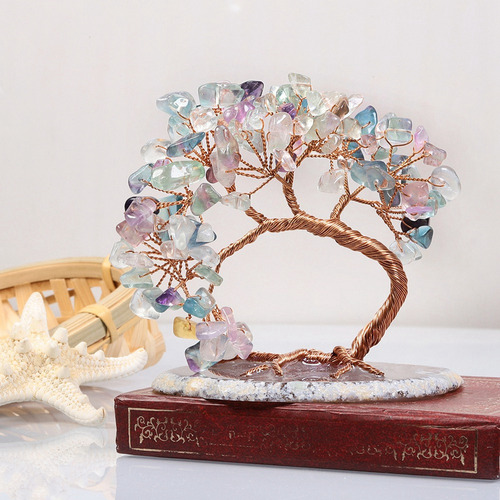 Árbol De Dinero De Cristal Natural Con Gravas De Cristal De