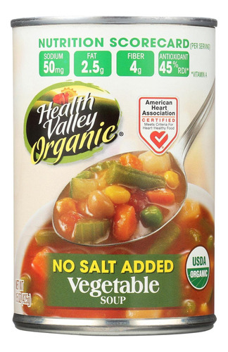 Health Valley Organic Soup - Vegetales Sin Sal Aadida - Caja