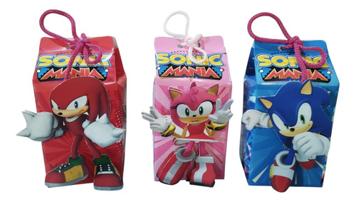 Cajitas Milk Box Sonic #3 Para Fiestas - 10 Unidades