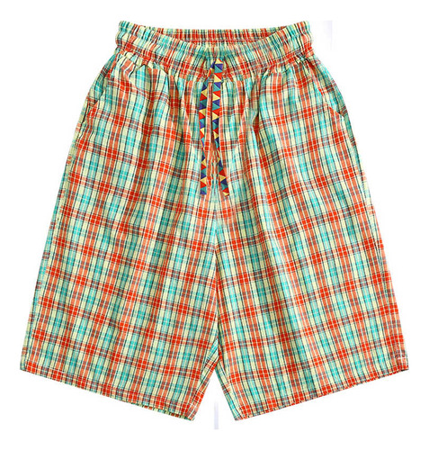 Pantalones Cortos A Cuadros De Color Algodón Puro Retro Depo