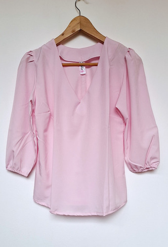 Blusa Elegante Talla M Nueva Rosada Manga 3/4 En Stock