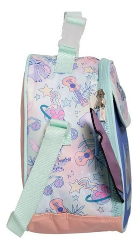 Lonchera Escolar Infantil Ruz Stitch Azul Claro Stitch Con Orejas
