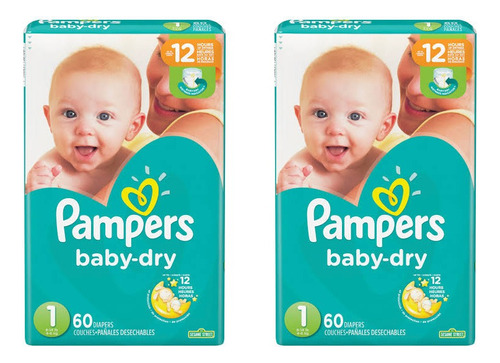 Pañal Pampers Baby Dry Etapa 1  Paquete 120 Piezas