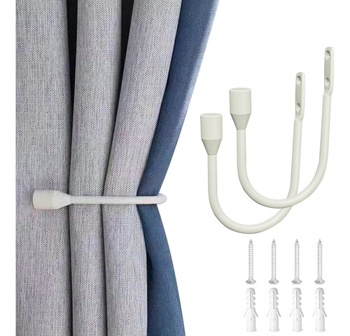 Soportes De Cortina De Metal, 2 Ganchos Para Pared En Forma