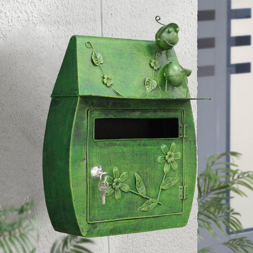Soporte De Pared Para Buzón De Correo Con Bloqueo - Verde