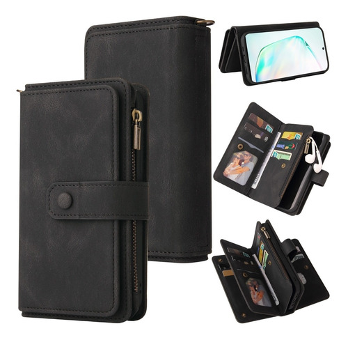 Funda Tipo Cartera Zipper Para Samsung Galaxy Note 10+ Plus